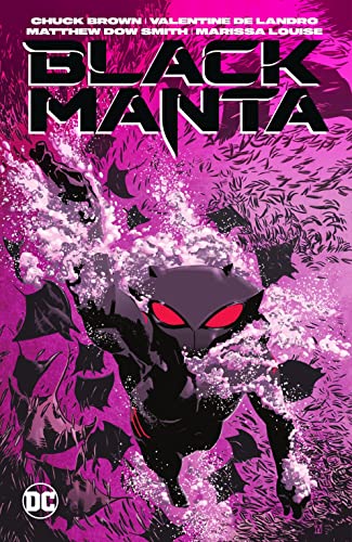 Black Manta comic book cover featuring a stylized, menacing figure.