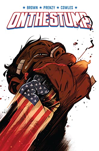 A comic cover shows a person with an American flag sleeve punching themselves.