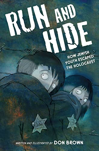 Book cover showing two children with wide eyes wearing Star of David badges.