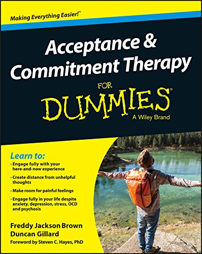 Book cover for Acceptance and Commitment Therapy For Dummies featuring a person outdoors.