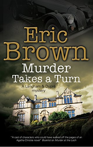 Book cover: country house, vintage car, and author name “Eric Brown”.