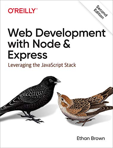 Book cover: “Web Development with Node & Express” featuring two birds.
