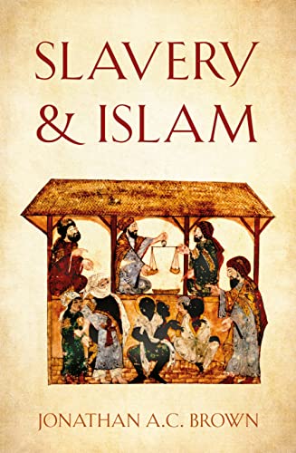 Book cover titled Slavery and Islam featuring a historical illustration of people with scales.