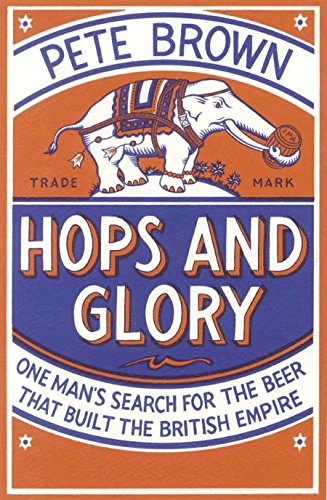 Book cover featuring an elephant holding a beer barrel with text Hops and Glory.