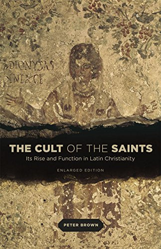 Book cover: "The Cult of the Saints" with ancient fresco image.