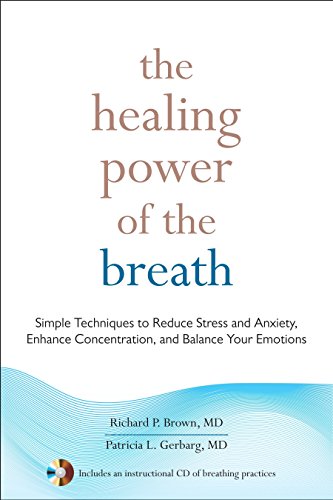 Book cover titled The Healing Power of the Breath with blue wave graphic design.