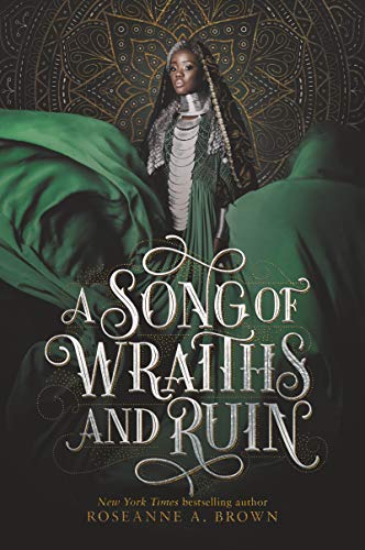 Book cover featuring a woman in green and gold, ornate title text.