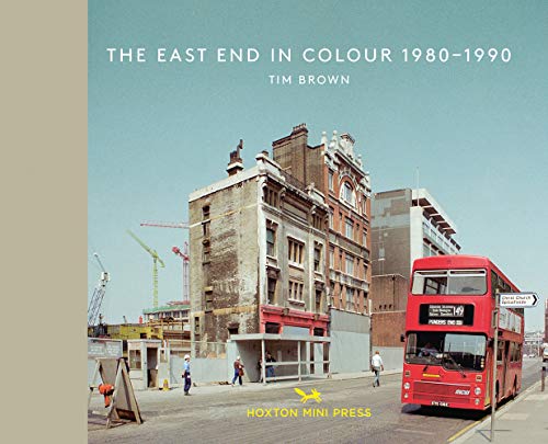 Book cover: 1980s East London street scene with a red double-decker bus.