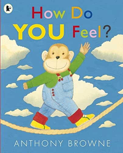 Book cover: a monkey balancing on a rope against a blue sky.