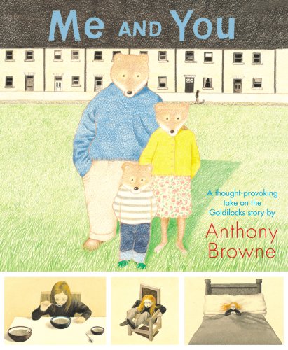 "Children's book cover featuring bear family illustration with title 'Me and You' and author's name."