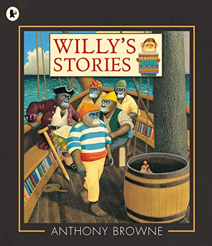 Book cover featuring chimpanzees dressed as pirates on a ship.