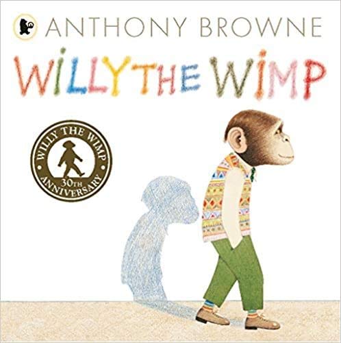 Book cover: chimp with human clothes and a faint shadow figure.