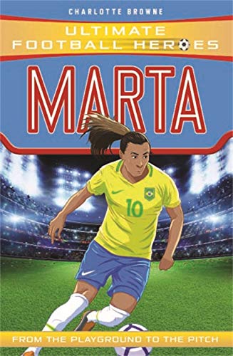 Book cover featuring an illustration of soccer player Marta in a Brazil jersey.
