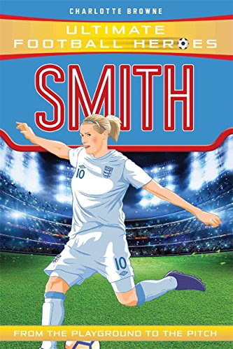 Book cover featuring a female soccer player in a white uniform on a pitch.