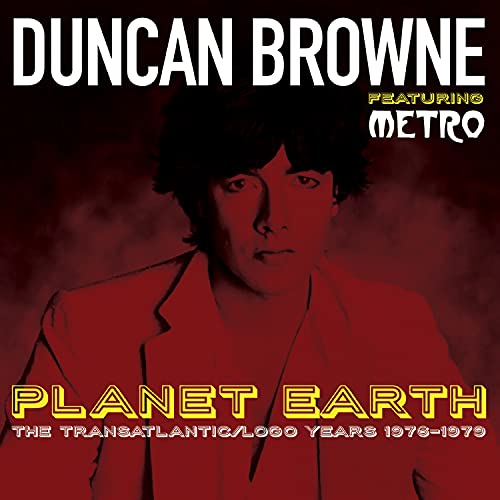 CD cover for Duncan Browne’s “Planet Earth” featuring a portrait and red background.