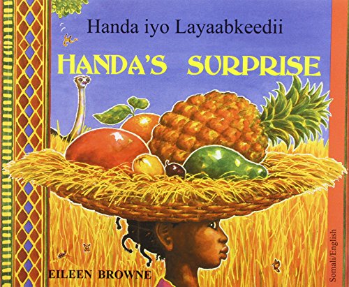 A girl carries a basket of tropical fruit on her head in this book cover.
