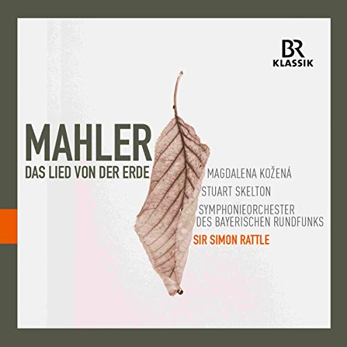 CD cover featuring a dry leaf with text for Mahler's Das Lied von der Erde.