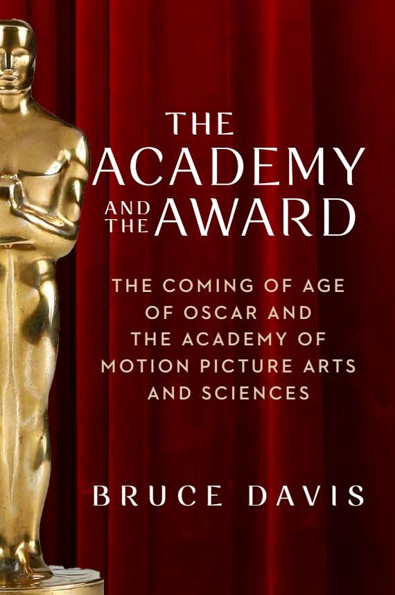 Book cover featuring a golden Oscar statuette against a red curtain.