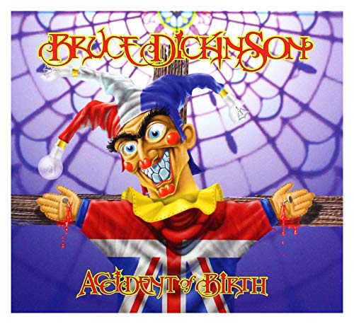 CD cover for Bruce Dickinson’s “Accident of Birth” featuring a clown and Union Jack.