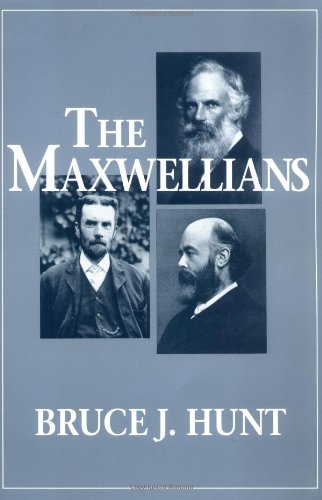 Book cover: "The Maxwellians" with portraits of three bearded men.