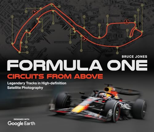 Formula One circuits book cover with track map and race car.