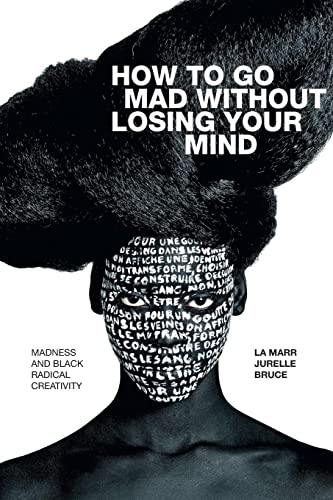 Book cover: a person with large afro, text overlaid on face.
