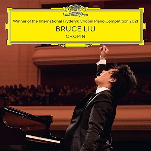 CD cover featuring pianist Bruce Liu at a grand piano.