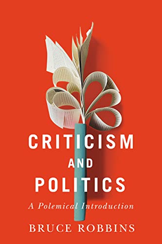 Book cover: red background, folded pages forming a flower, title "Criticism and Politics".