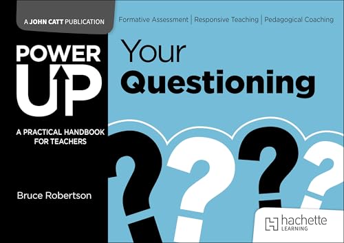 Book cover titled Power Up Your Questioning by Bruce Robertson with black and blue design.
