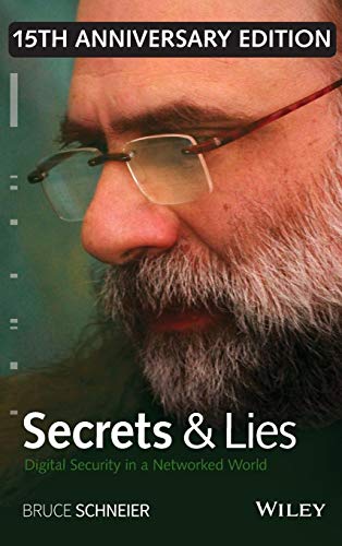 Book cover: "Secrets & Lies" by Bruce Schneier, featuring a bearded man.