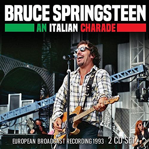 Bruce Springsteen album cover: live performance with guitar, Italian flag colors.