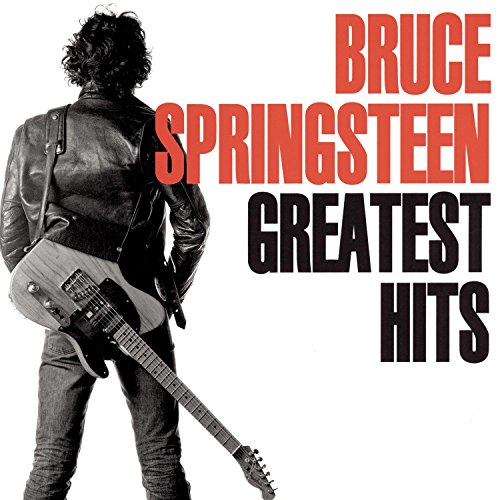 Bruce Springsteen's back with guitar, red and black text: "Greatest Hits" on white background.