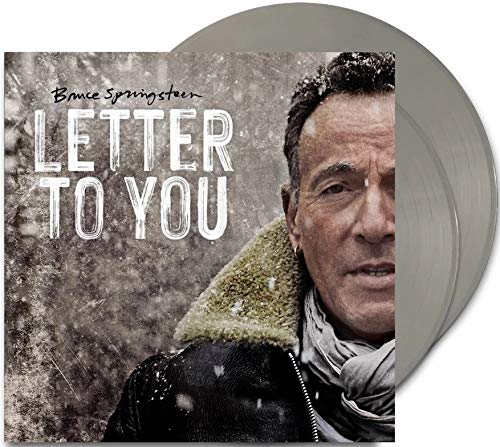 Bruce Springsteen's "Letter To You" colour vinyl record with album cover.