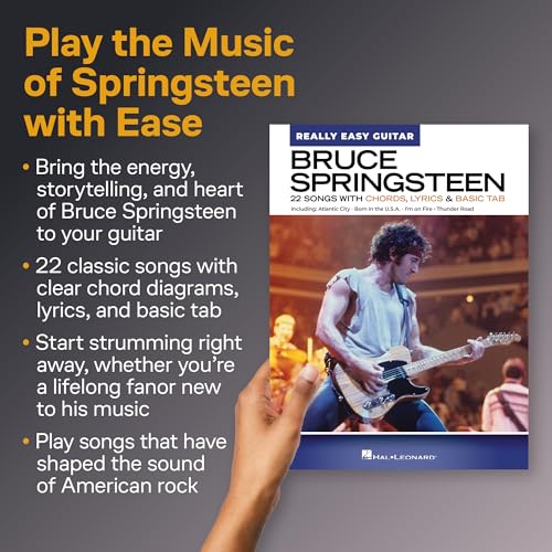 Bruce Springsteen guitar songbook cover featuring him playing onstage.