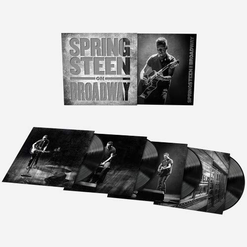 Black and white vinyl box set of Springsteen on Broadway with records and sleeves.