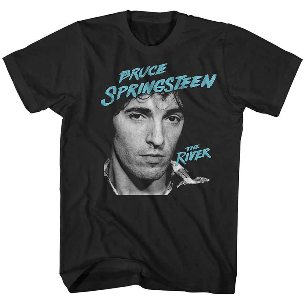 Black t-shirt with Bruce Springsteen’s “The River” album cover graphic.
