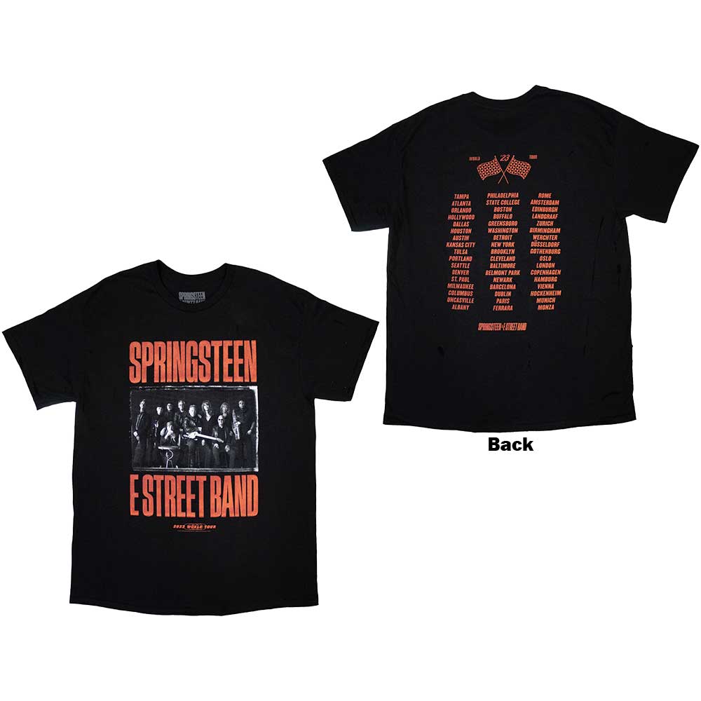 Black t-shirt with Bruce Springsteen and the E Street Band tour photo on back.
