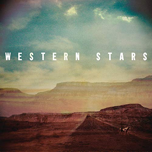 Album cover for Bruce Springsteen’s “Western Stars” featuring a desert landscape.