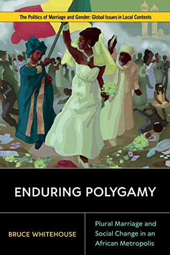 Book cover depicting women in wedding attire, titled "Enduring Polygamy.