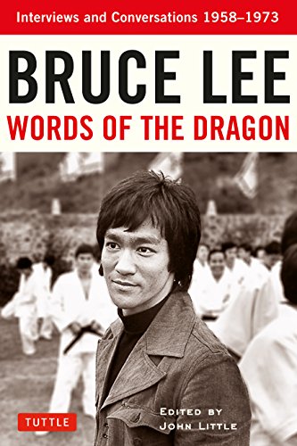 Book cover featuring Bruce Lee, titled "Words of the Dragon.