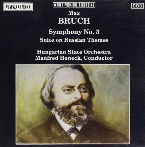 CD cover: portrait of Max Bruch, composer, with orchestra details.