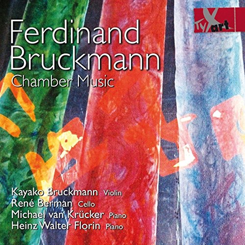 CD cover for Ferdinand Bruckmann’s “Chamber Music” with abstract red and blue art.