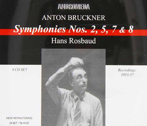 CD cover featuring Anton Bruckner symphonies conducted by Hans Rosbaud with a black background.