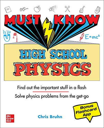 Book cover: "Must Know High School Physics" with lightning bolt graphic.