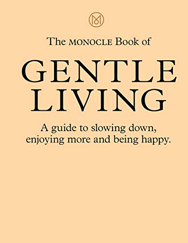 Beige book cover with large, dark text reading “Gentle Living.”