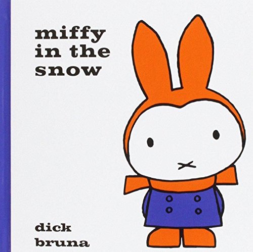 Orange Miffy rabbit with a blue coat stands against a white background.