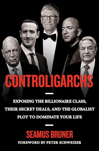 Book cover featuring portraits of five men and bold red title "Controligarchs.