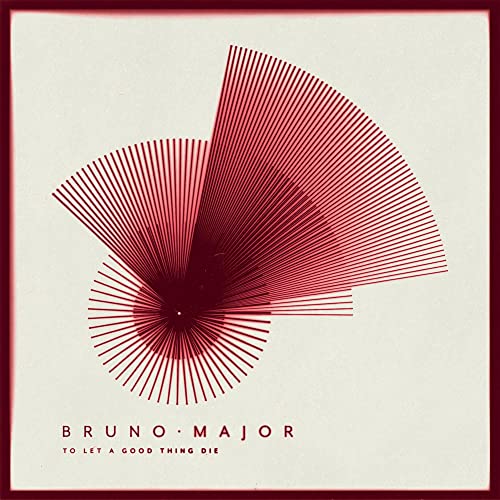 CD cover for Bruno Major’s “To Let A Good Thing Die” with red abstract lines.