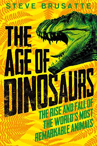 Book cover featuring a green Tyrannosaurus Rex head and bold yellow text.