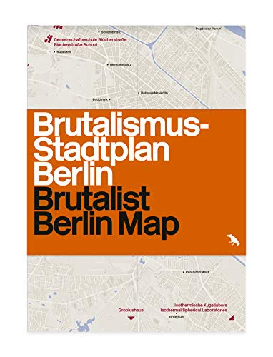 Map of Berlin featuring brutalist architecture buildings in a urban city plan design.